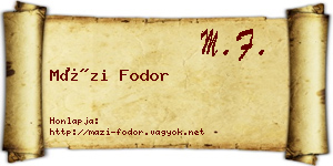 Mázi Fodor névjegykártya